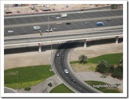 Twelve Lane Seikh Zayad Road with Metro Line on One Side, Dubai